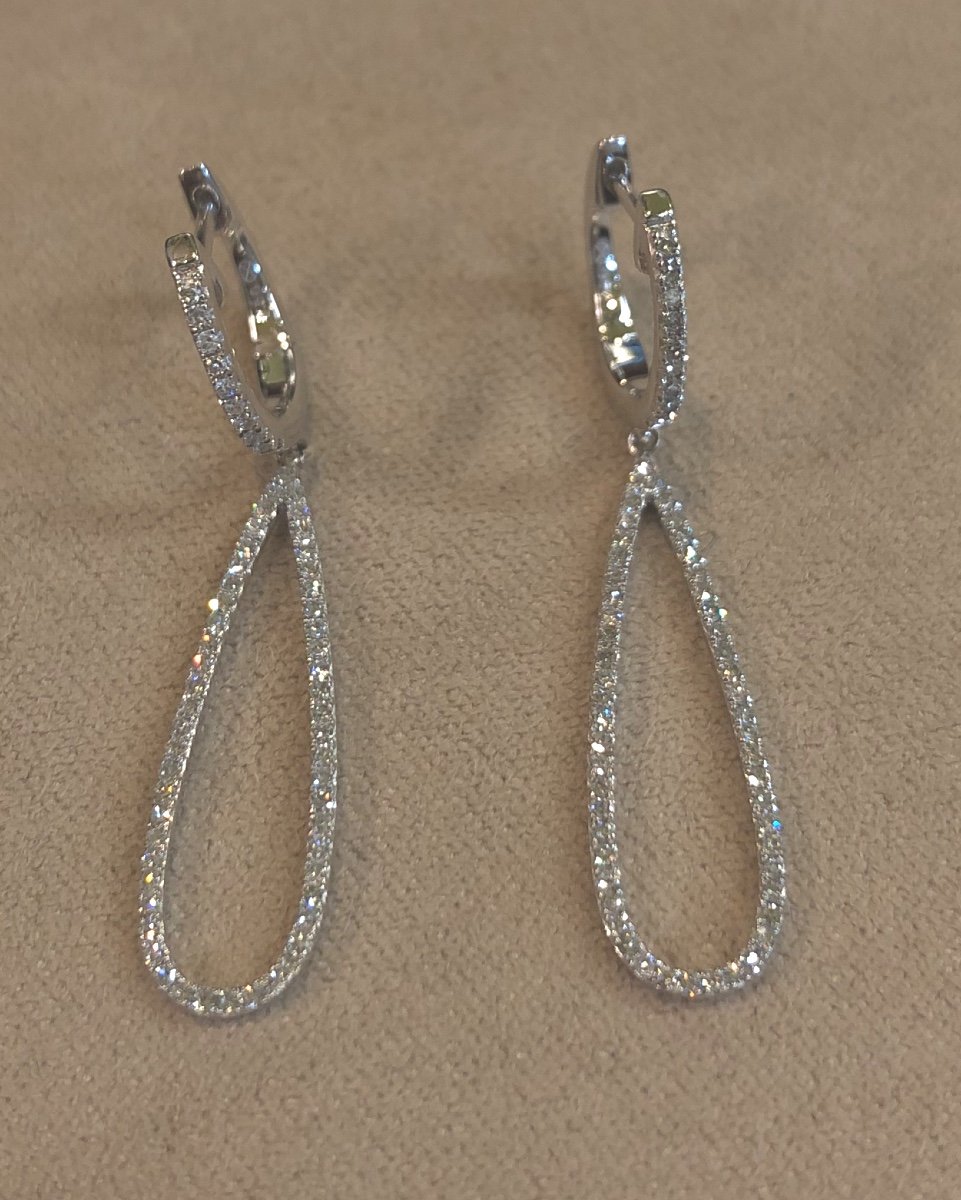 Boucles d'Oreilles Goutte Diamants-photo-3