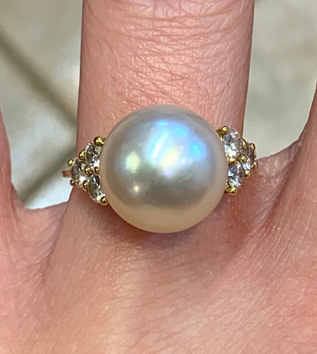 Pearl And Diamond Ring