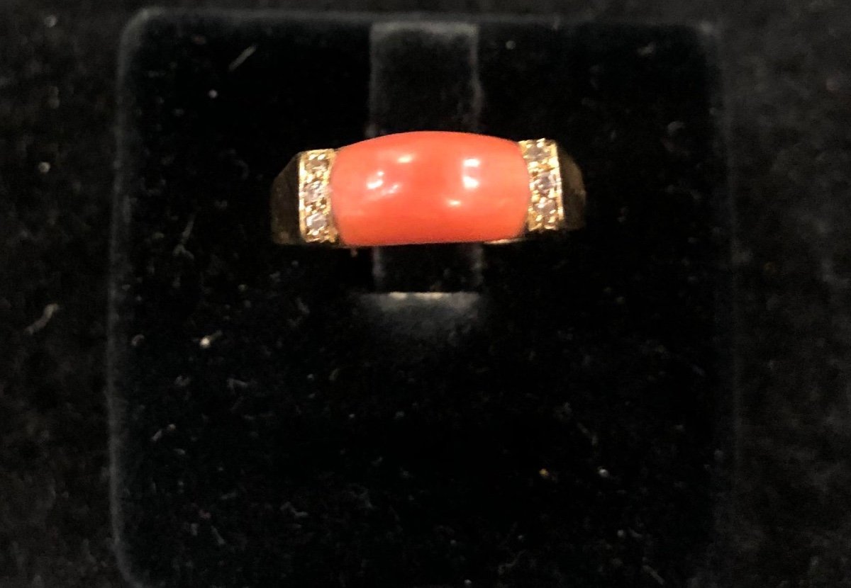 Coral Diamond Ring-photo-2
