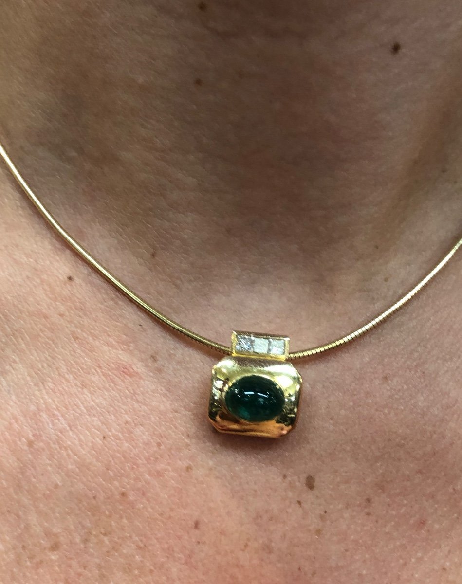 Emerald And Diamond Necklace-photo-2