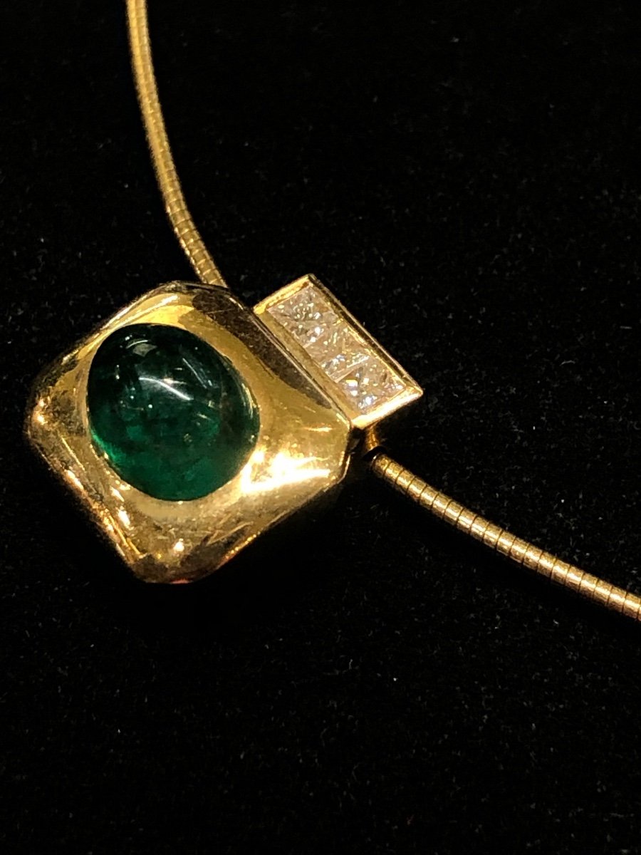 Emerald And Diamond Necklace-photo-4