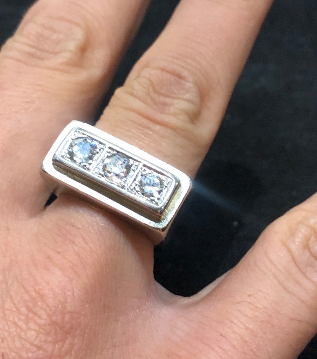 Old Cut Diamonds Tank Ring-photo-2