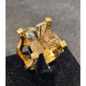 Bague Citrine Diamants 