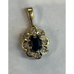 Pompadour Sapphire Diamond Pendant 