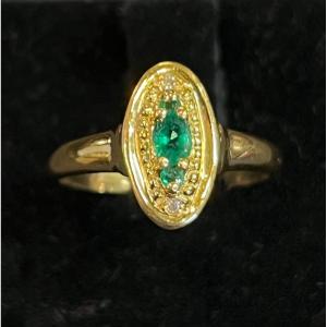 Marquise Emerald And Diamond Ring 
