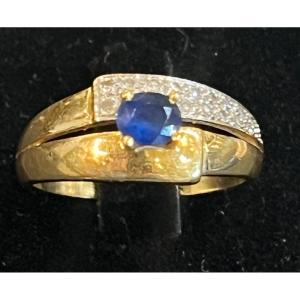 Sapphire And Diamond Band Ring