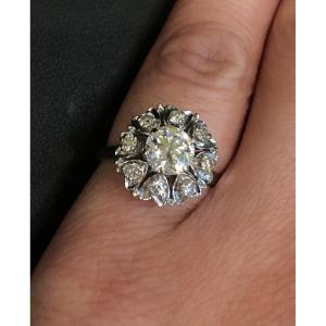 Bague Pompadour 9 Diamants