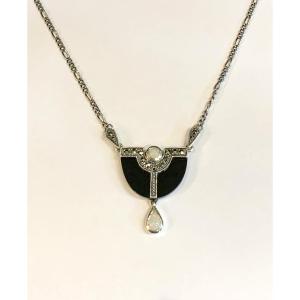 Collier Argent Onyx