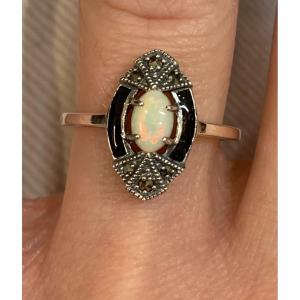 Bague Marquise argent