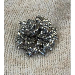 Silver Flower Brooch 