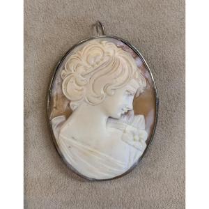 Important Silver Cameo Brooch