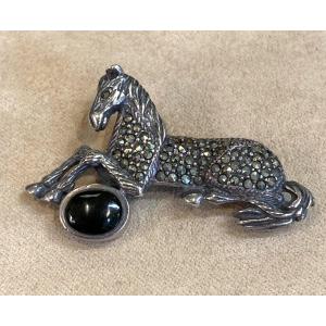 Broche Cheval En Argent