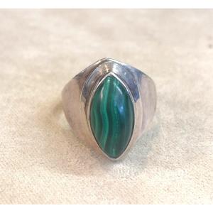 Bague En Argent Avec Malachite