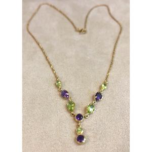 Collier Améthystes Et Péridots