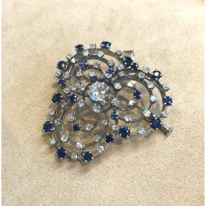 Peendentif Et Broche Saphirs Diamants