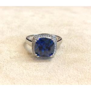 Bague Pierre Bleue Et Zircon