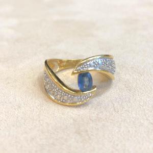 Sapphire Half Moon Ring