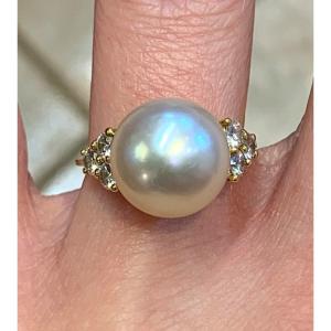 Pearl And Diamond Ring