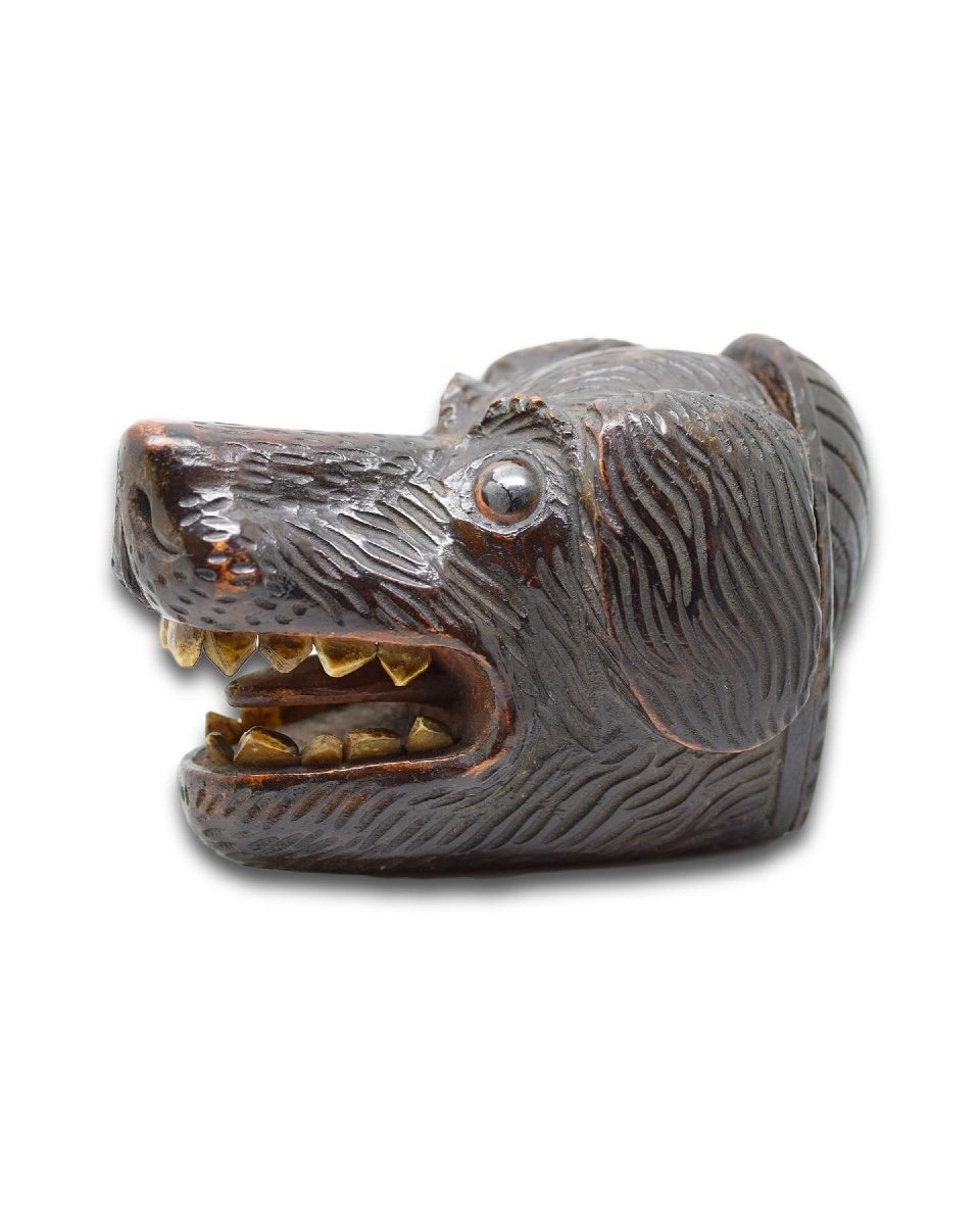 Treen Snuff Box In The Form Of A Dogs Head. Scottish, 19th Century.  -photo-5