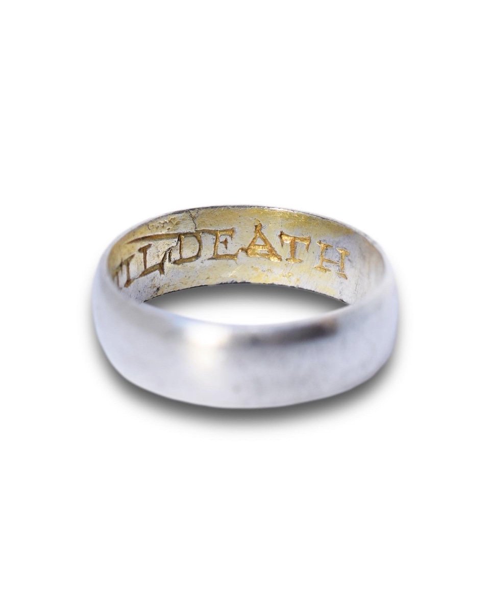 Silver Posy Ring; ‘kepe Faith Til Death’. English, 17th Century.-photo-4