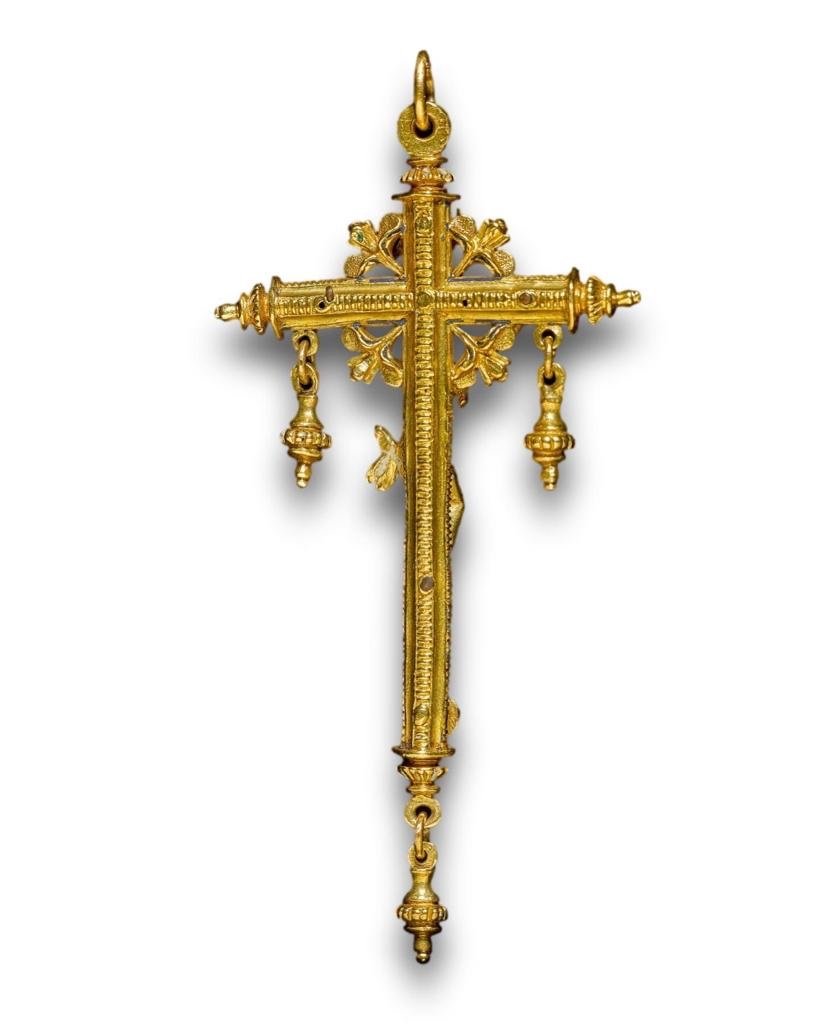 Renaissance Enamelled Gold Crucifix Pendant.   spanish, Late 16th Century.-photo-3