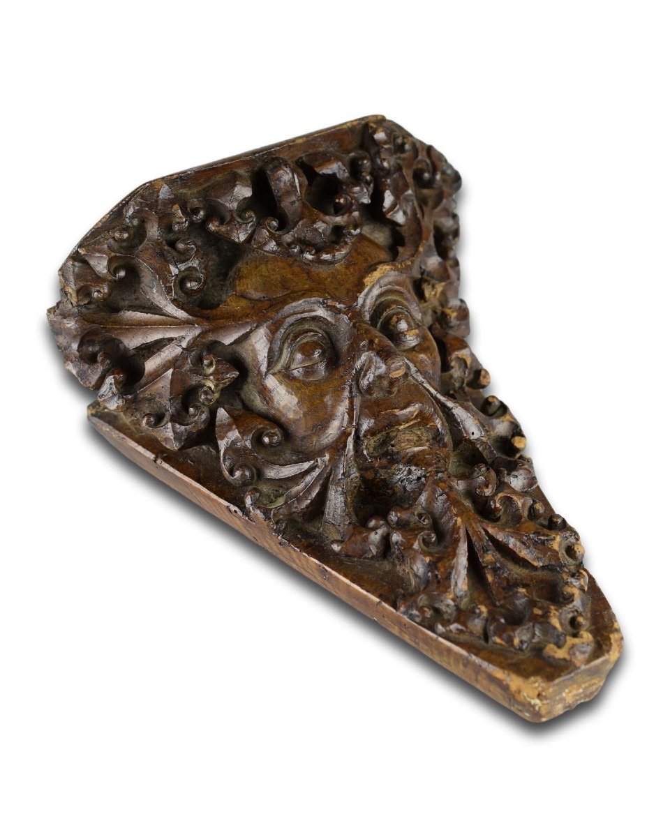 Exceptionally Fine Oak Misericord Carving Of A Green Man. English, 15th Century-photo-5