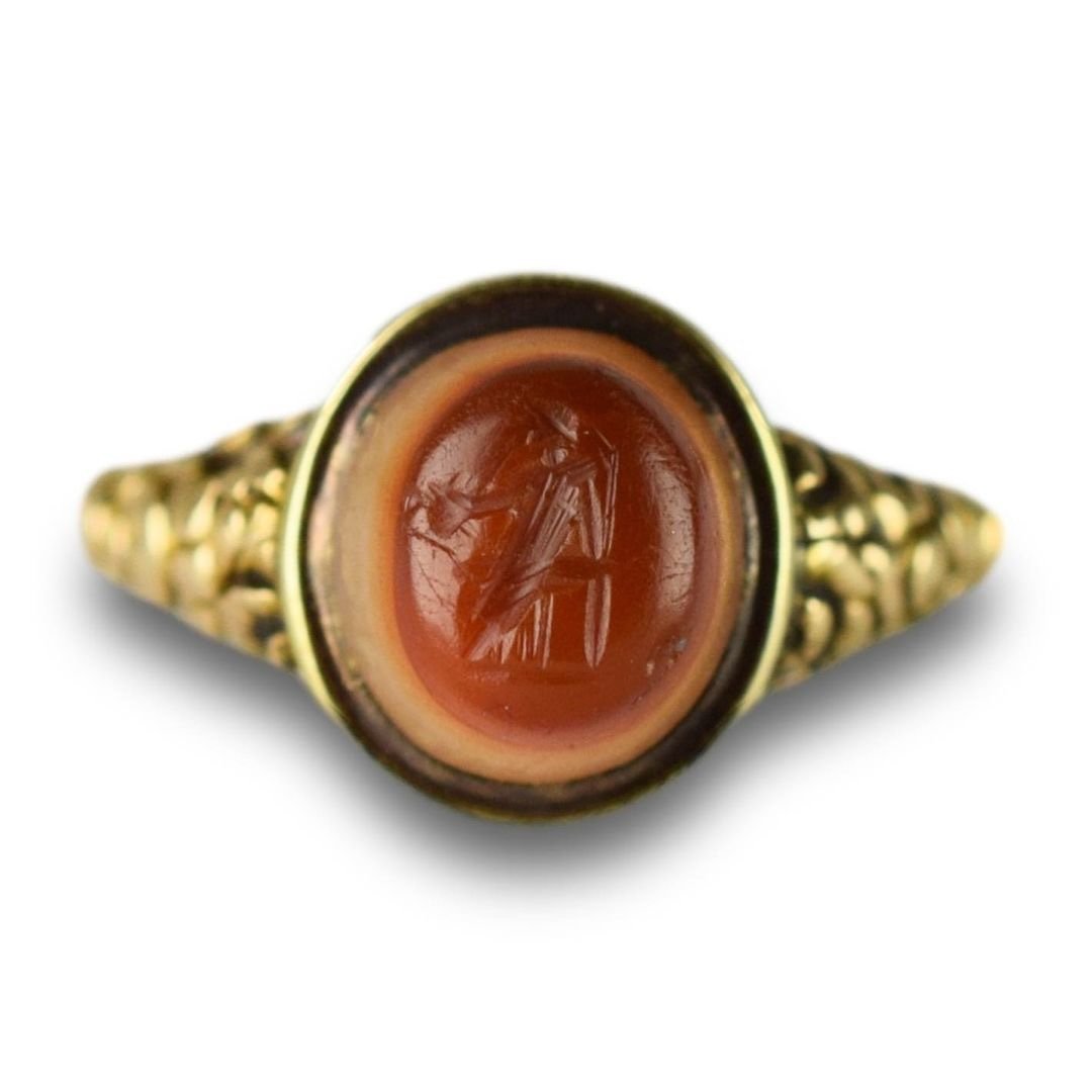 Georgian Gold Ring Set With An Ancient Intaglio. English, Early 19th Century.-photo-7