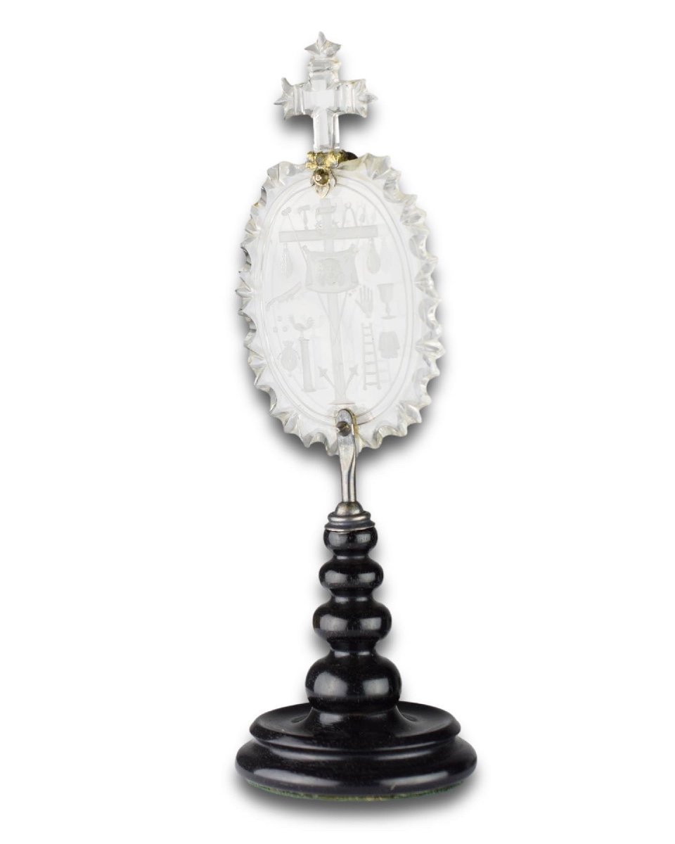 Silver Mounted Rock Crystal Miniature Altarpiece. Spanish, Mid 17th Century.-photo-2