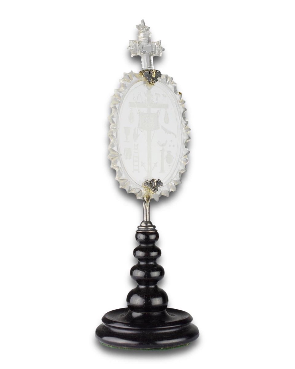 Silver Mounted Rock Crystal Miniature Altarpiece. Spanish, Mid 17th Century.-photo-4