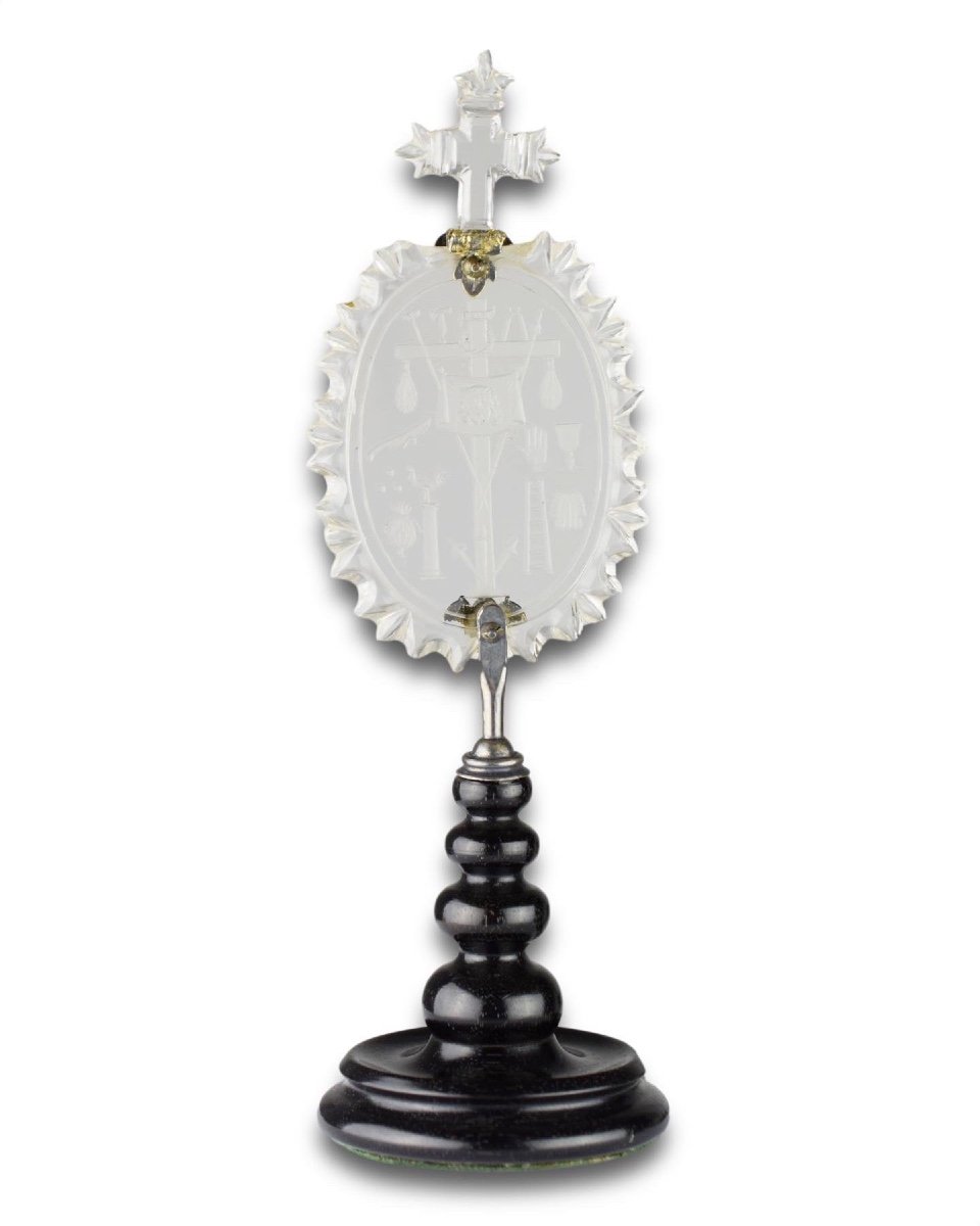 Silver Mounted Rock Crystal Miniature Altarpiece. Spanish, Mid 17th Century.-photo-3