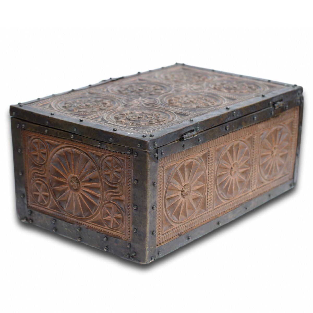 Gothic Pearwood Betrothal Casket Or Minnekästchen. Upper Rhine, Circa 1500.-photo-4