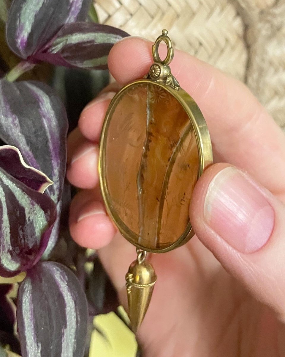 Gold Pendant With An Agate Intaglio Of Cupid. Italian, 17th Century.-photo-7