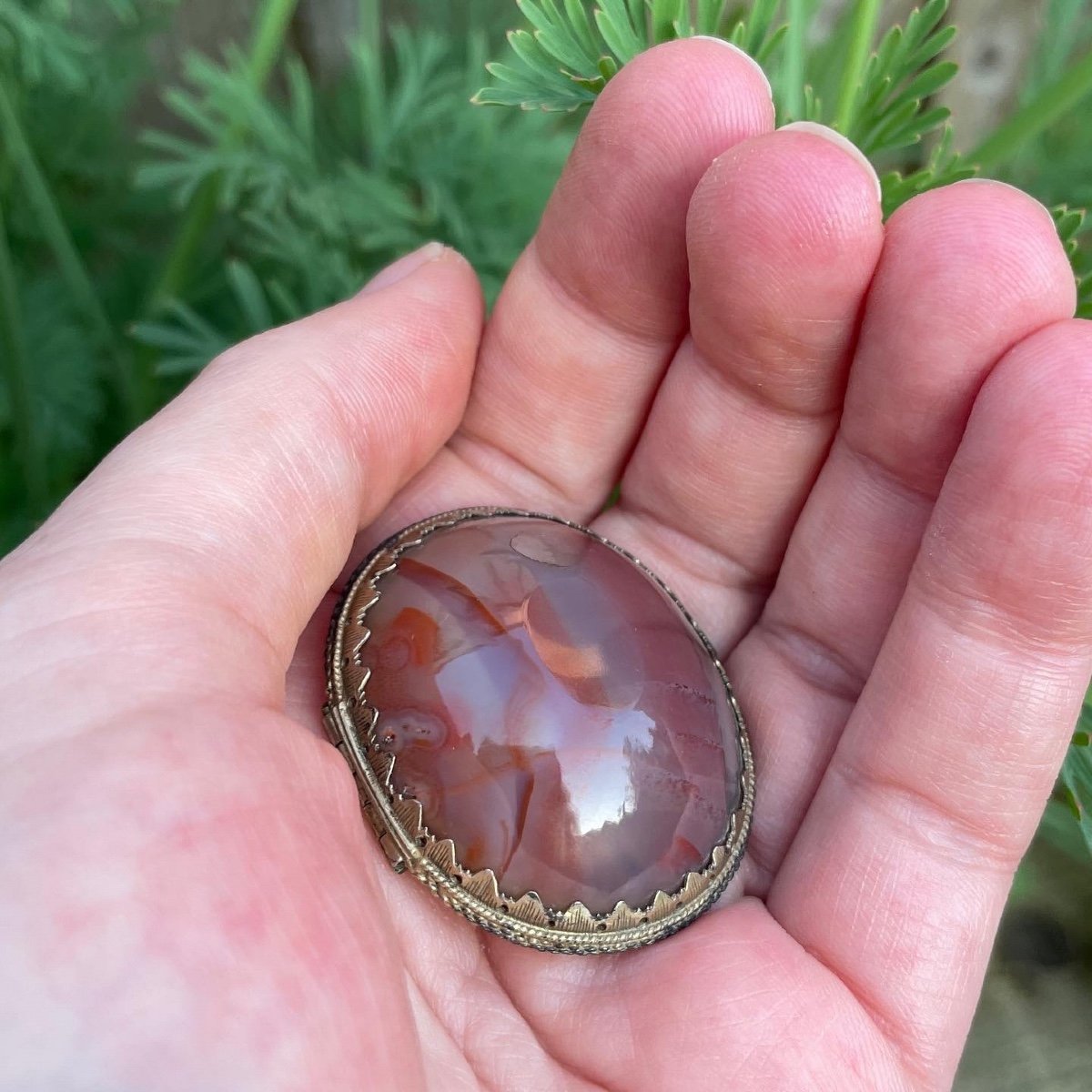 Small Silver Gilt Agate Box. English, Second Half Of The 17th Century.-photo-6