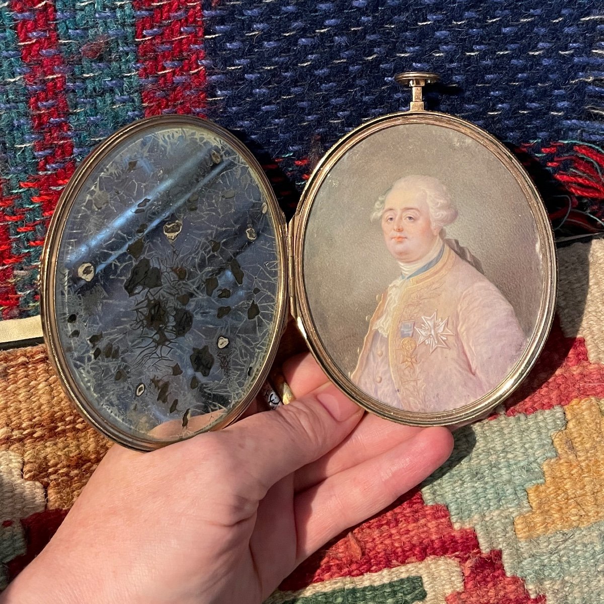 Tortoiseshell And Pearl Cased Miniature Of King Louis XVI. French, 18th Century-photo-4