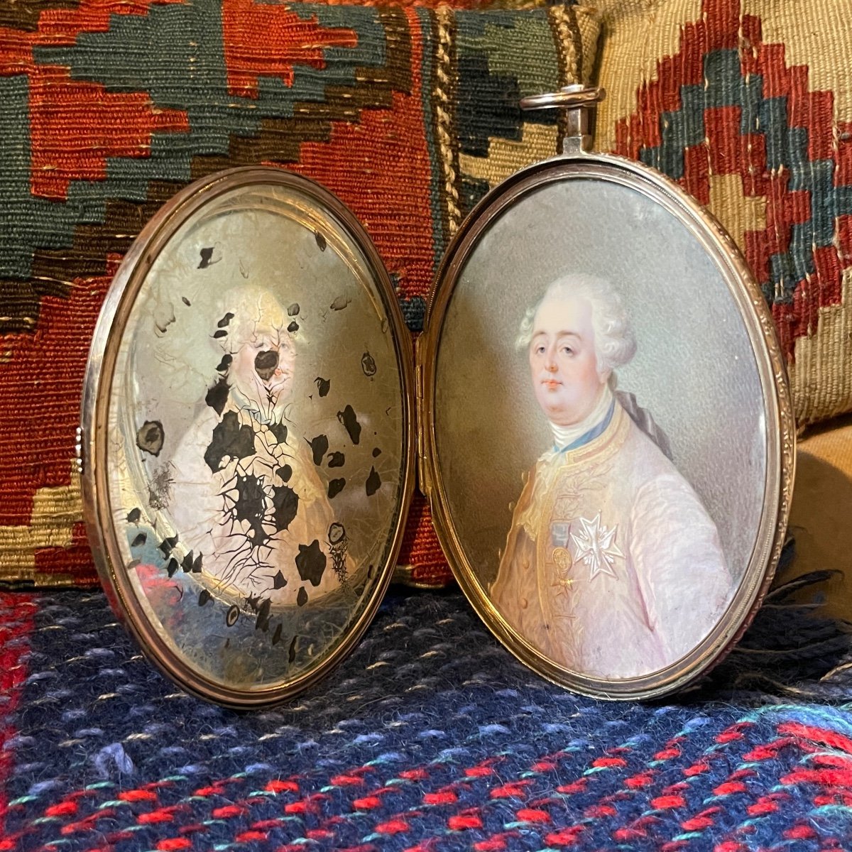 Tortoiseshell And Pearl Cased Miniature Of King Louis XVI. French, 18th Century-photo-7