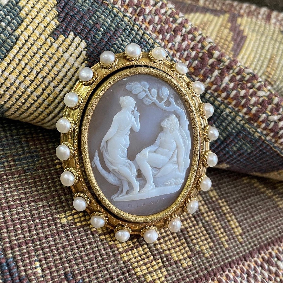 Sardonyx Cameo Of Juno And Jupiter By Giovanni Pichler. Italian, 18th Century.-photo-1