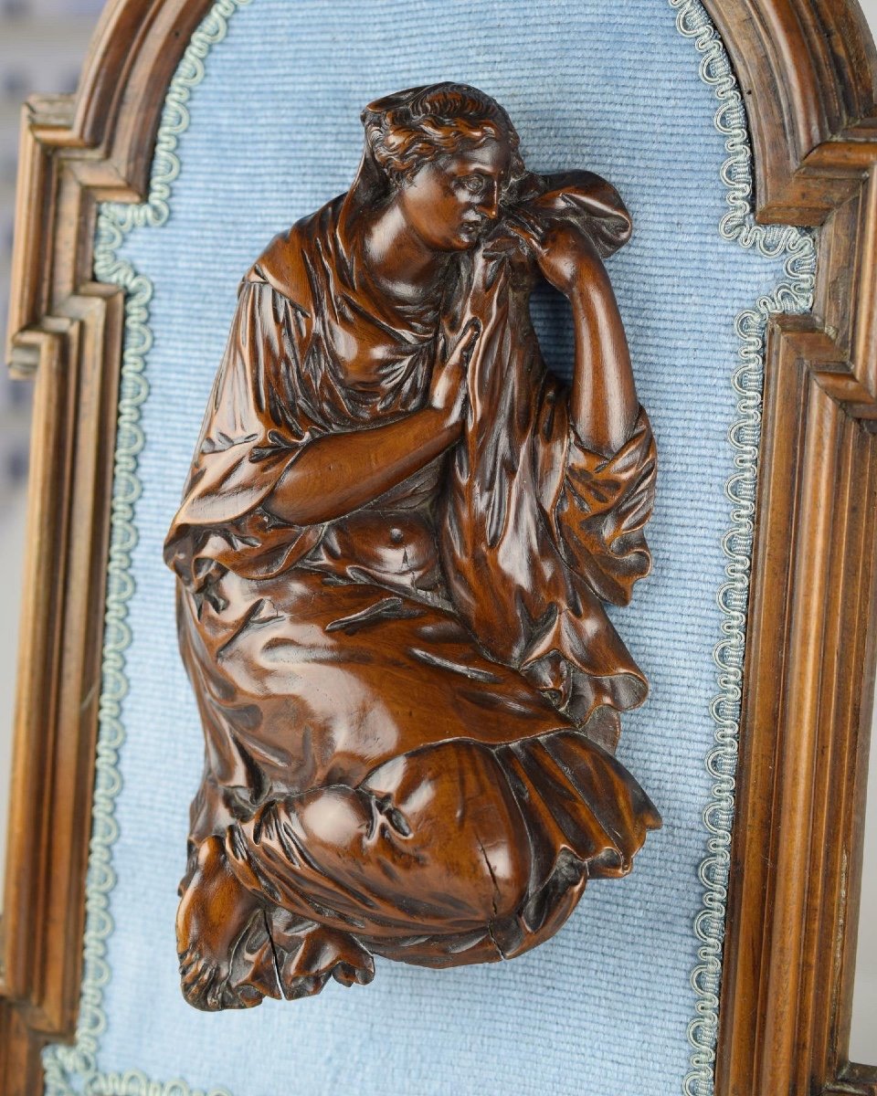 Large Boxwood Relief Of Mary Magdalene. French, 17th Century.-photo-2