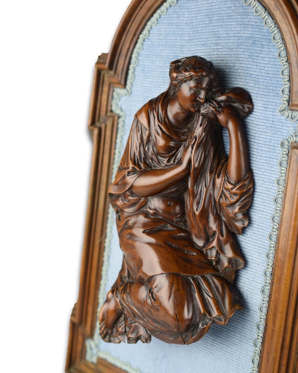 Large Boxwood Relief Of Mary Magdalene. French, 17th Century.-photo-3