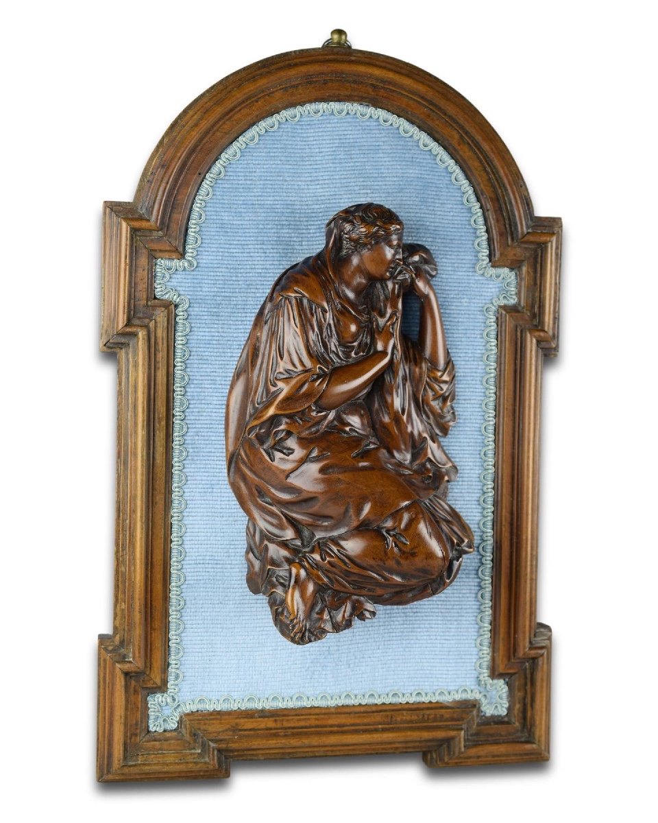 Large Boxwood Relief Of Mary Magdalene. French, 17th Century.-photo-4