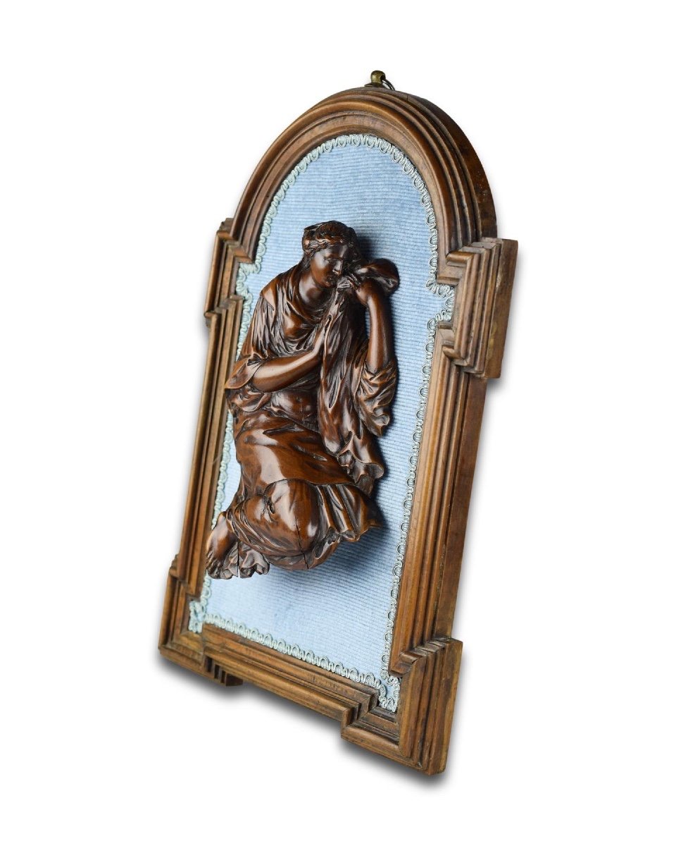 Large Boxwood Relief Of Mary Magdalene. French, 17th Century.-photo-1