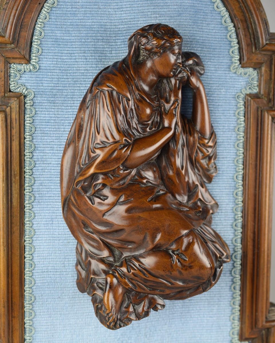 Large Boxwood Relief Of Mary Magdalene. French, 17th Century.-photo-3