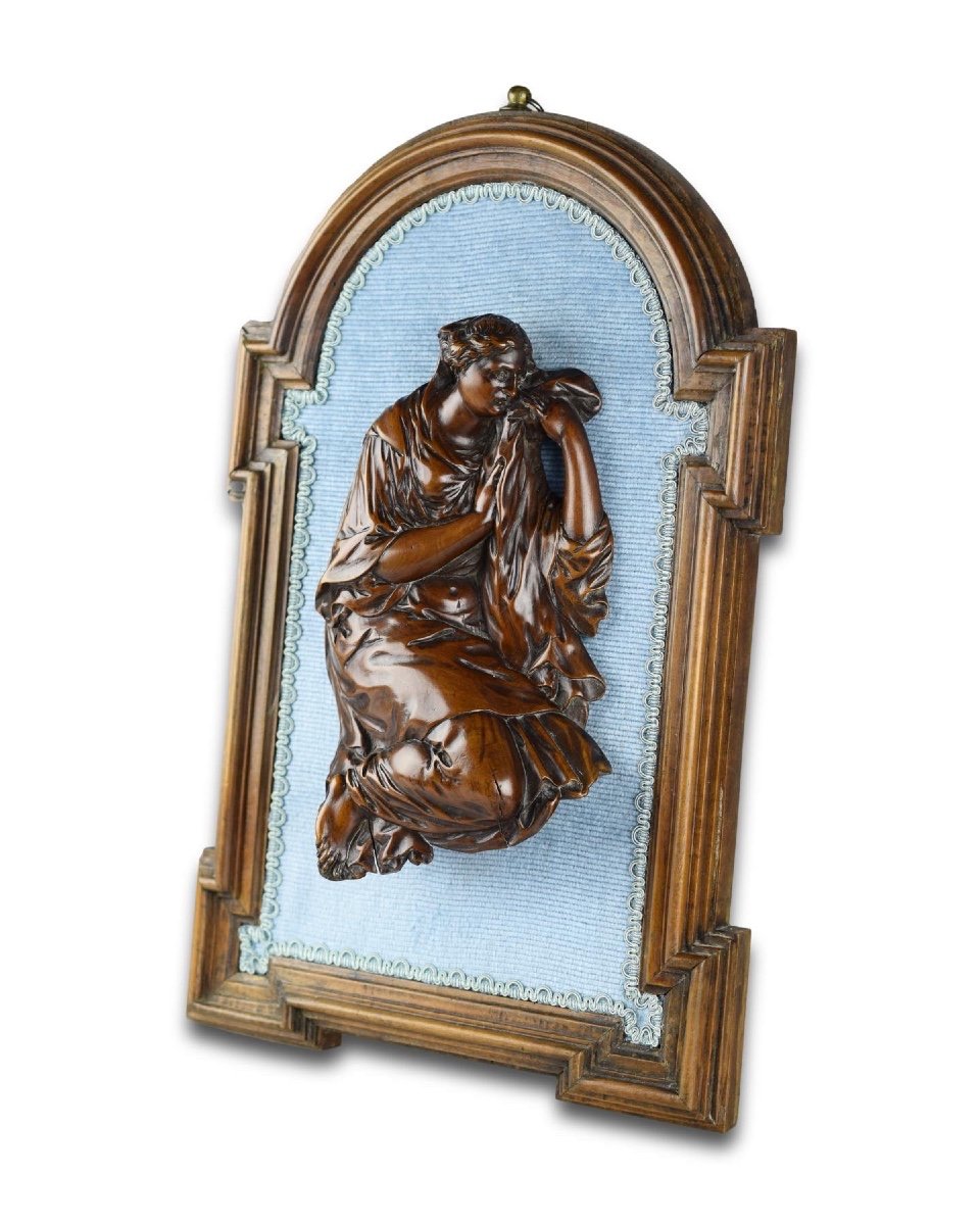 Large Boxwood Relief Of Mary Magdalene. French, 17th Century.-photo-4