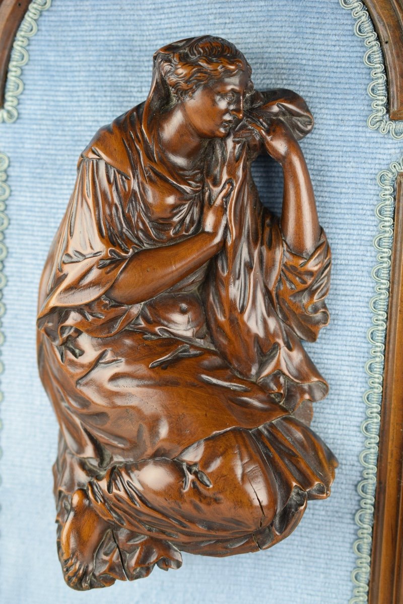 Large Boxwood Relief Of Mary Magdalene. French, 17th Century.-photo-5