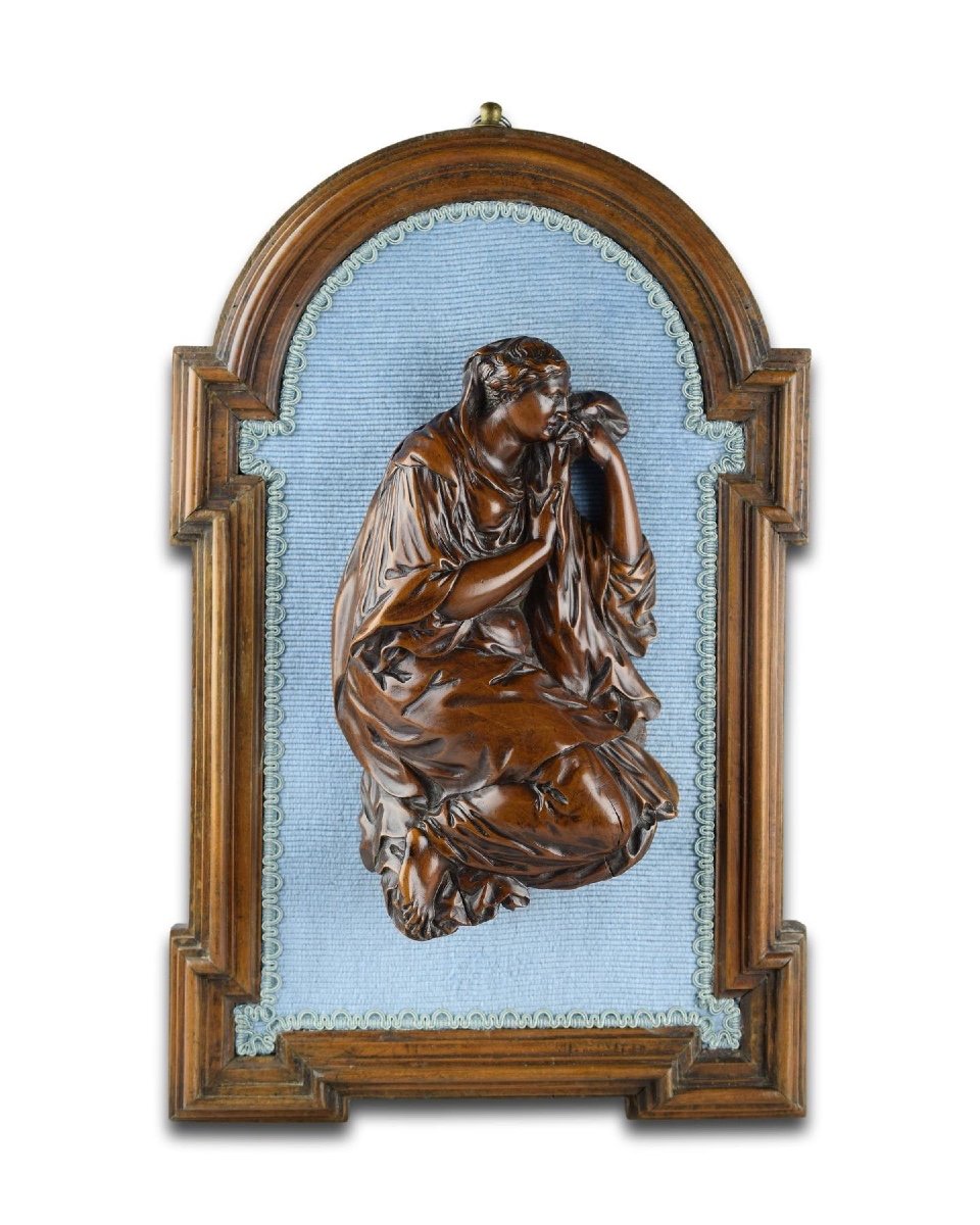 Large Boxwood Relief Of Mary Magdalene. French, 17th Century.-photo-7