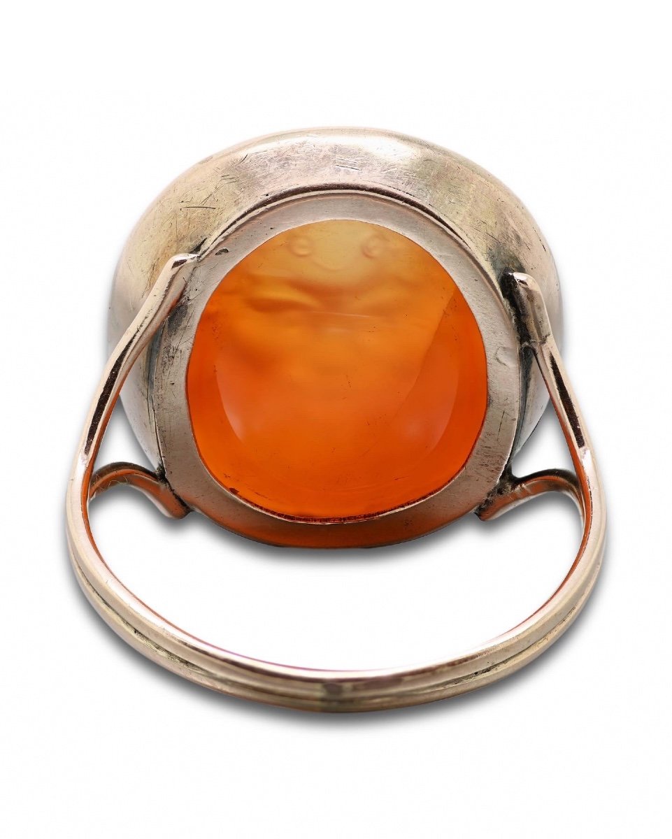 Georgian Gold Ring With A Carnelian Intaglio Of Silenus. Italian, 18th Century.-photo-3