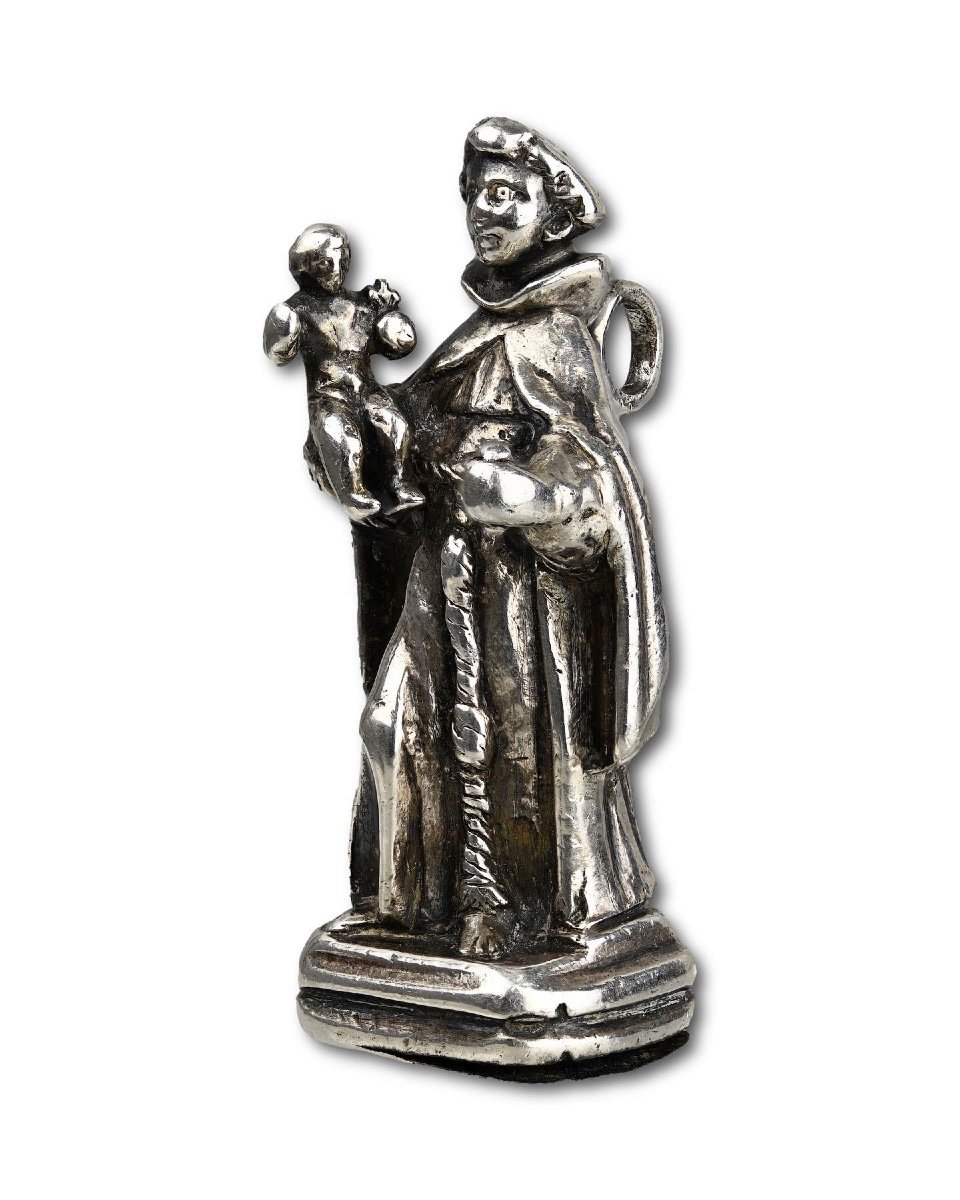 Silver Pendant Of Saint Anthony. Spanish Or Colonial, Early 17th Century.-photo-2