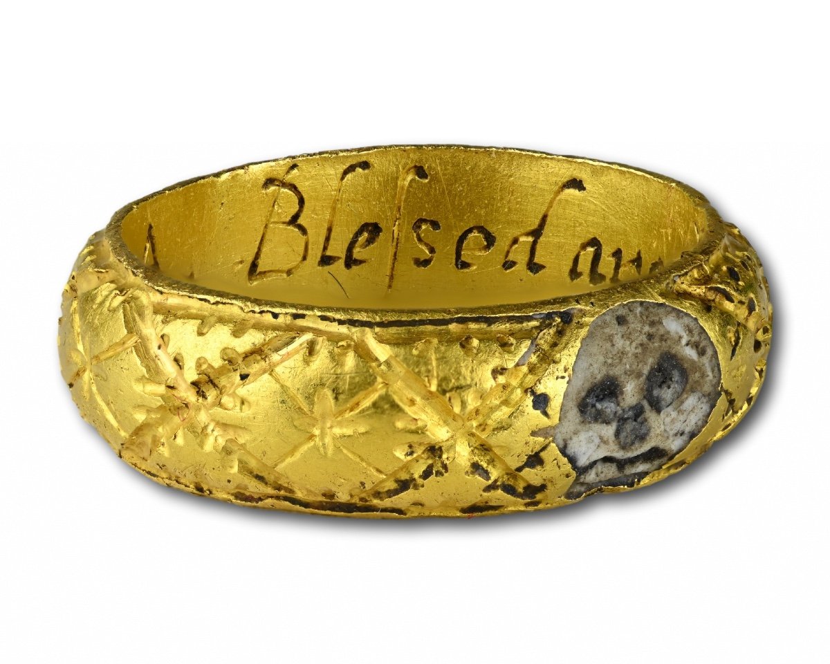 Rare Gold And Enamel Memento Mori Ring. English, Early 17th Century.-photo-5