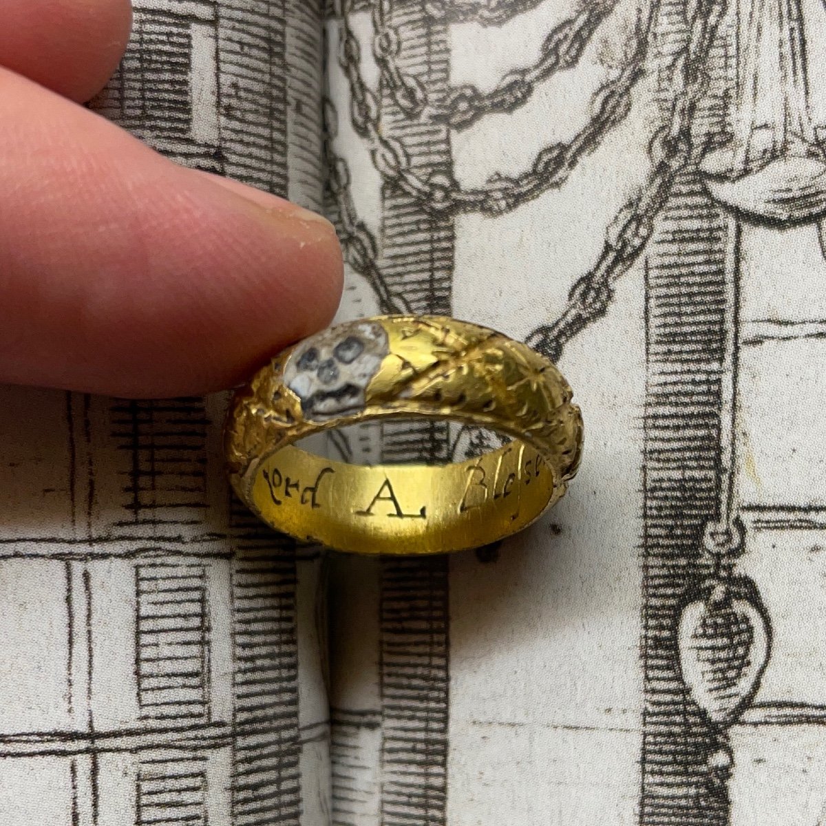 Rare Gold And Enamel Memento Mori Ring. English, Early 17th Century.-photo-7