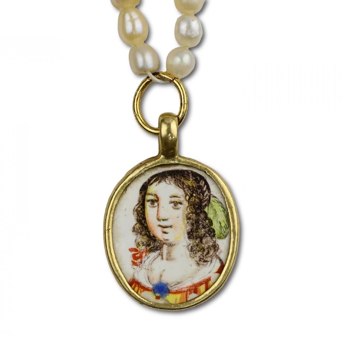 Gold And Enamel Pendant With The Busts Of Beautiful Ladies. French, 17th Century-photo-3