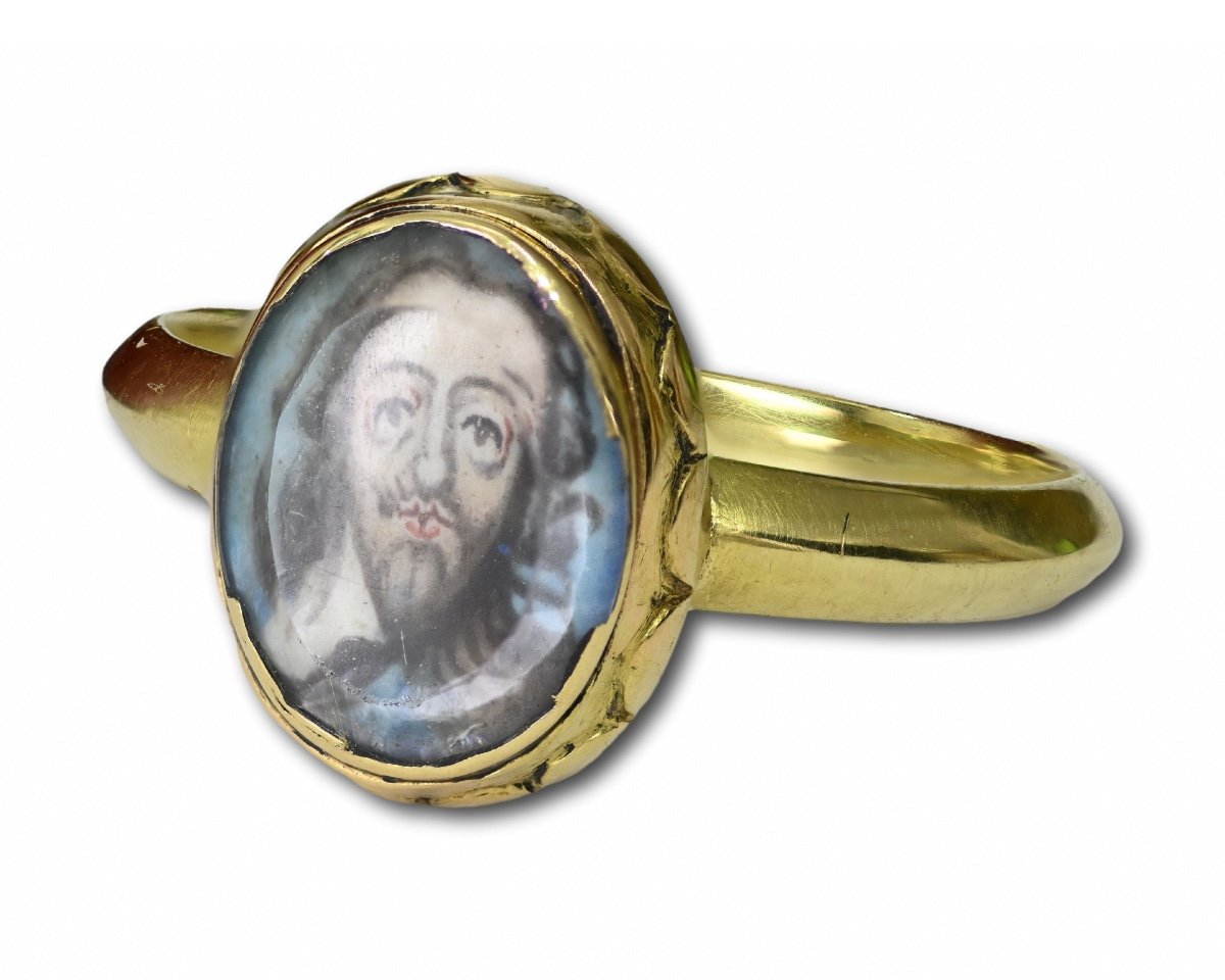 Important Royalist Gold Ring With A Portrait Of King Charles I, C.1600-1648/9.-photo-4